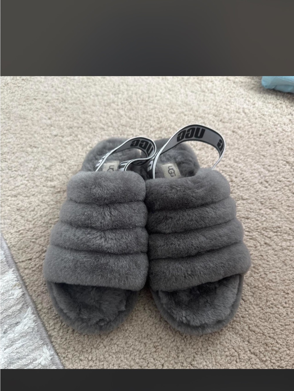 UGG Gray Fluff Yeah Slide Sandals